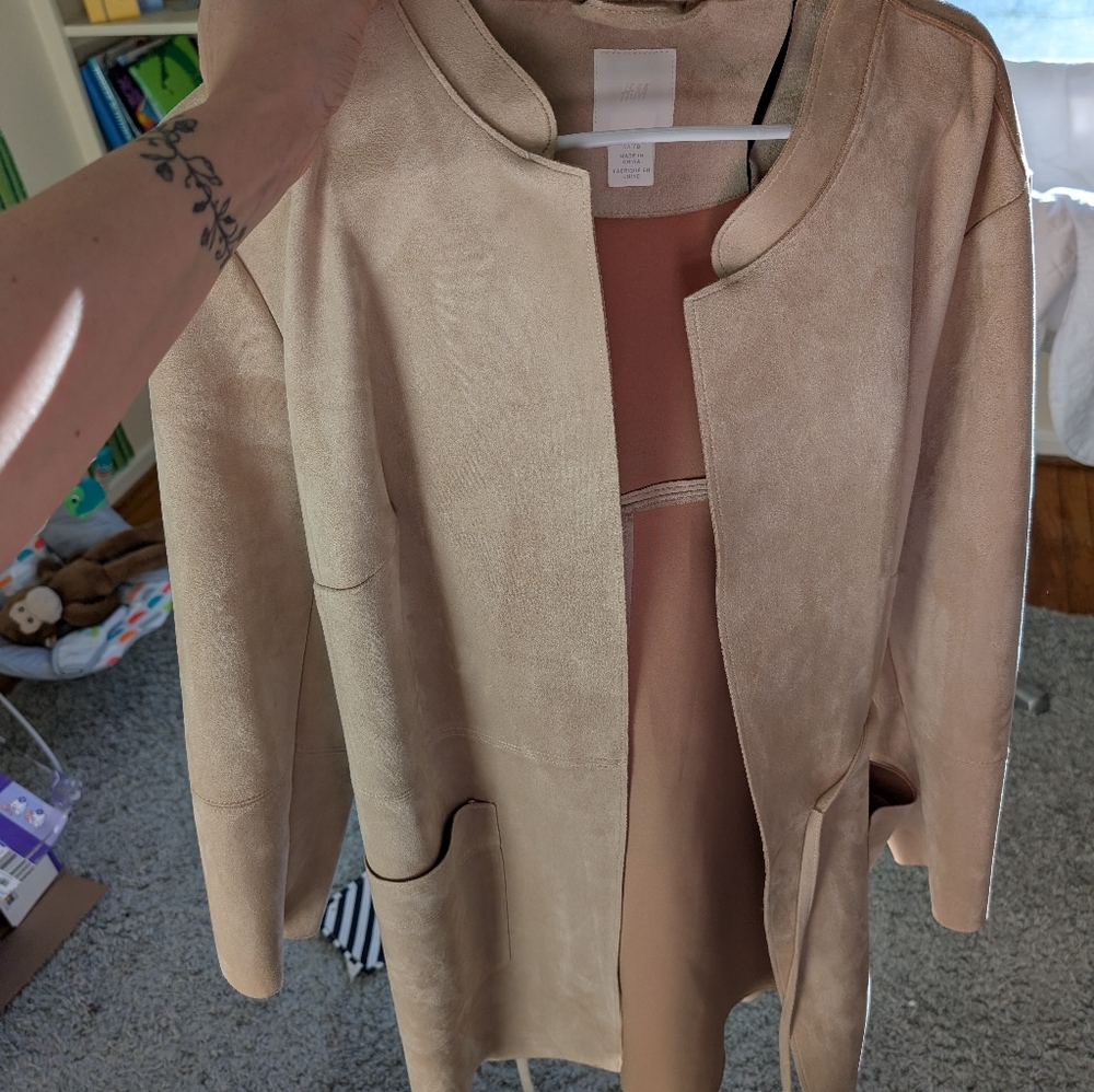 H&M XL champagne/cream colored  overcoat
